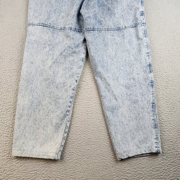 VTG 80s Tapered Leg Baggy Acid Wash Pleated Denim Jeans Men's 30x26 Parachute - Picture 10 of 12